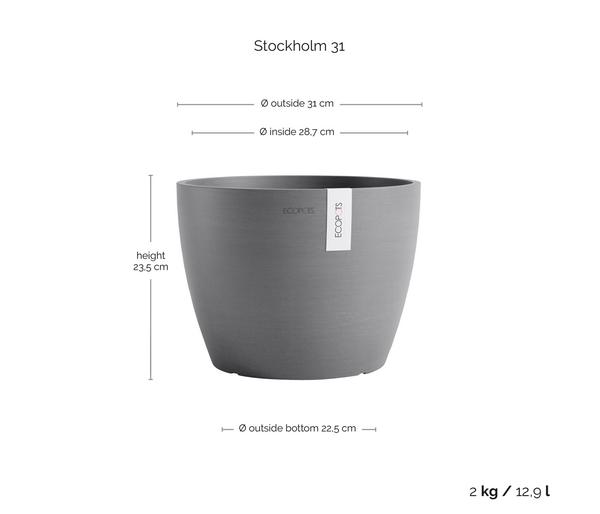 Ecopots Kunststoff-Topf Stockholm, rund