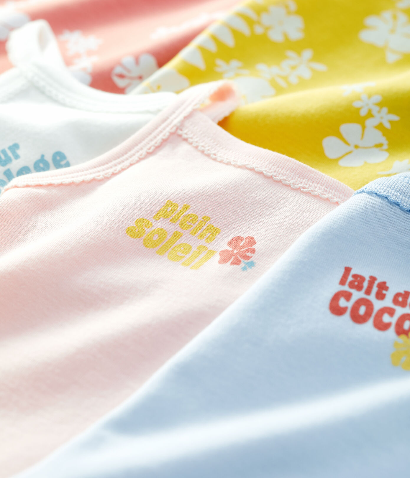 Lot de 5 bodies hawaï bretelles bébé en coton