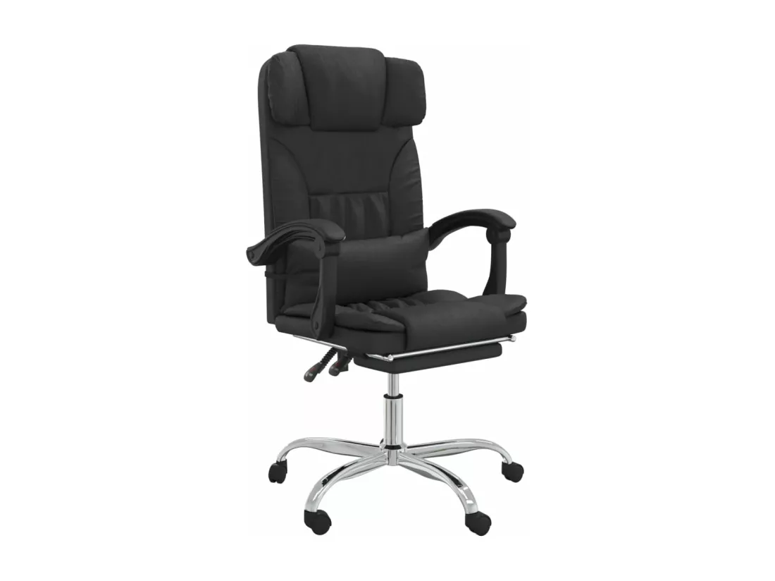 Fauteuil de massage inclinable de bureau Noir Similicuir
