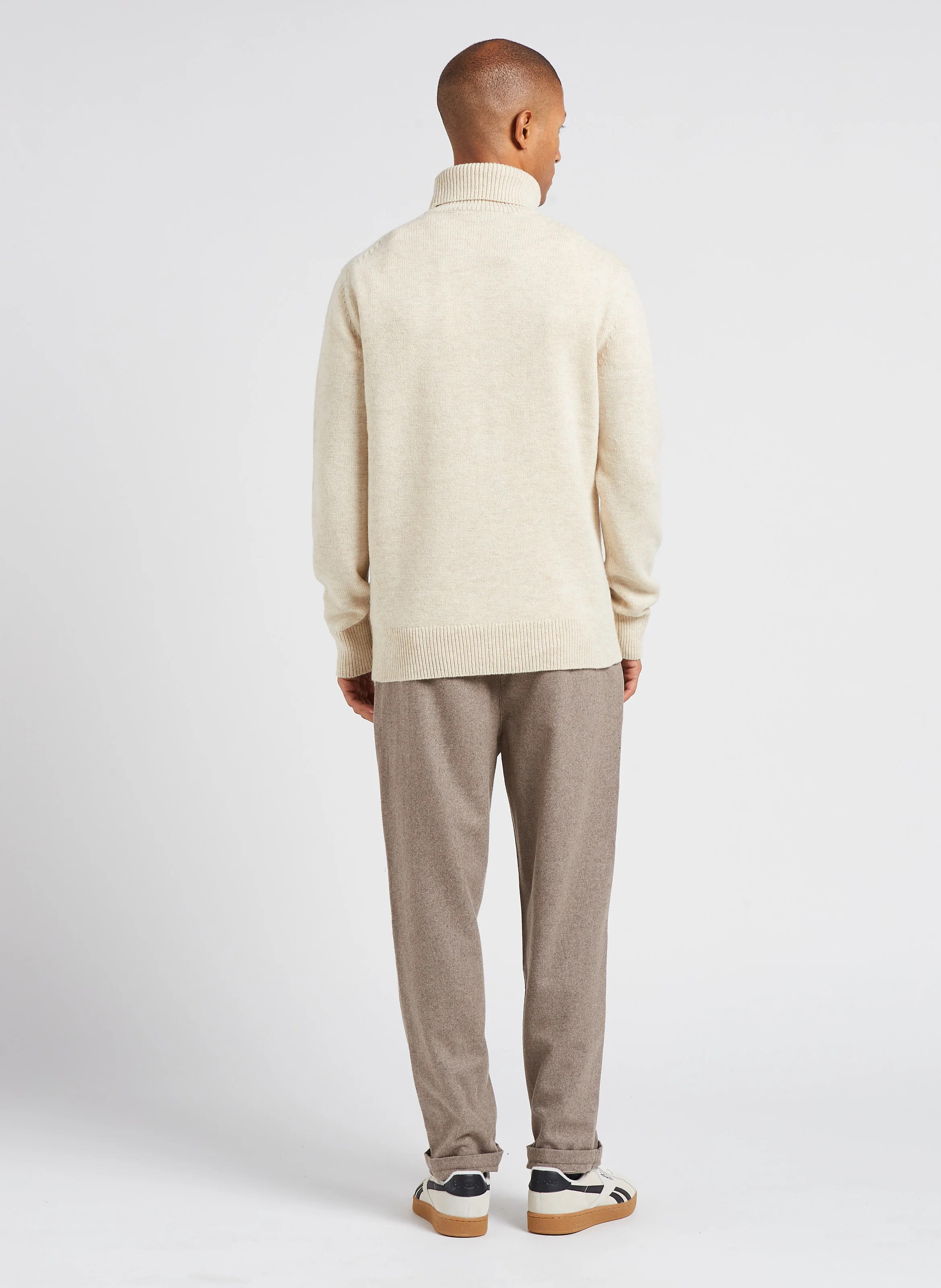Bertilo - Pantalon chino 7/8 ème en laine mélangée | Beige