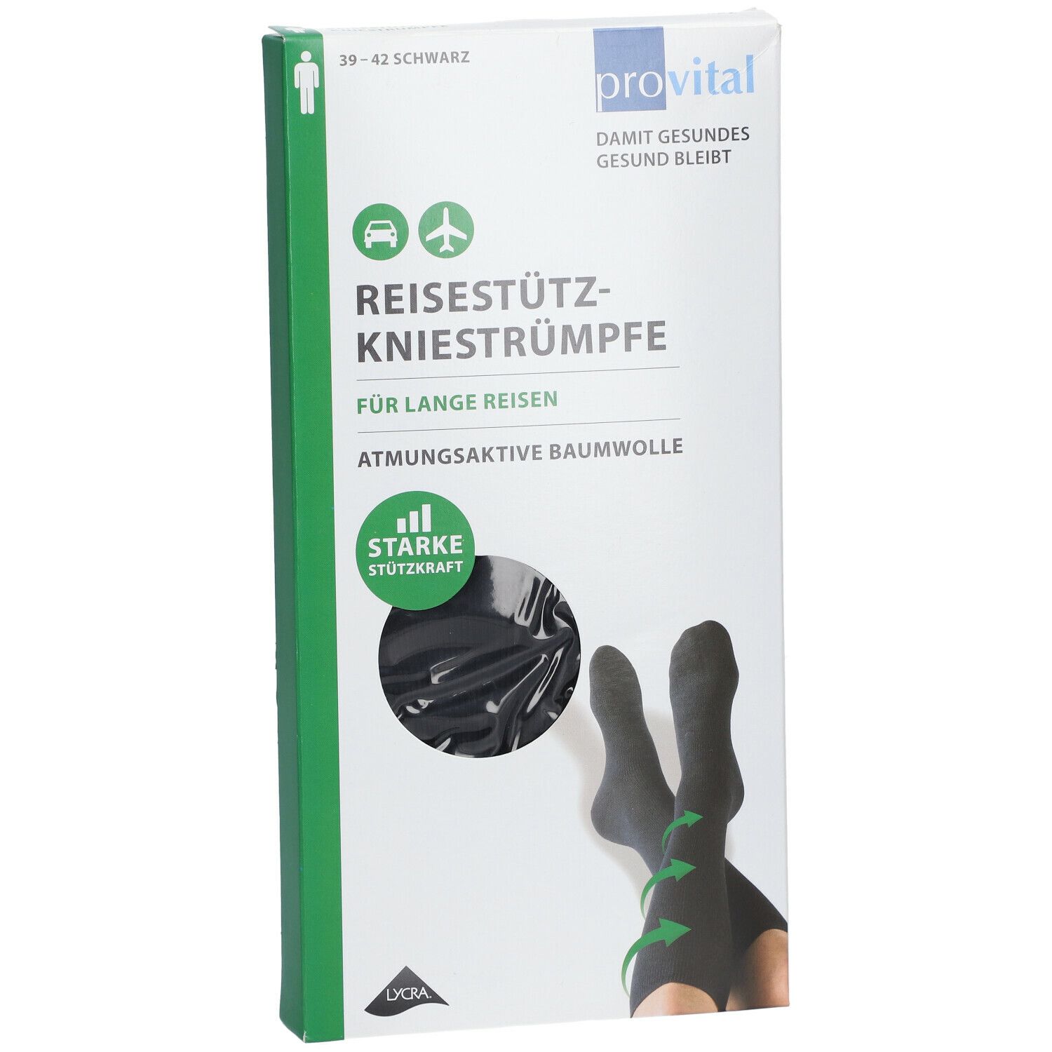 provital Reisekniestrümpfe Gr. 39 - 42 schwarz