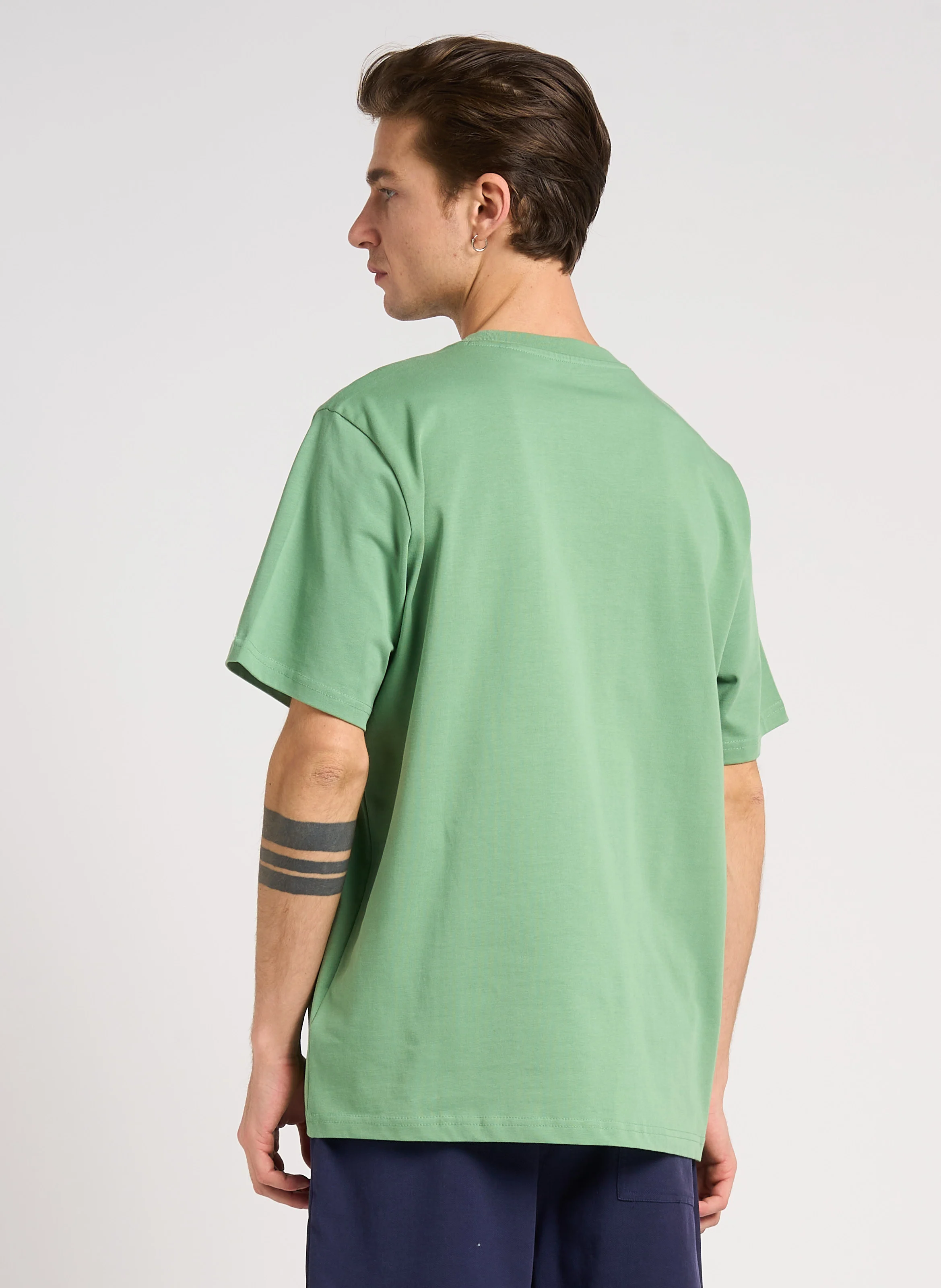 Tee-shirt col rond regular-fit en coton bio | Vert