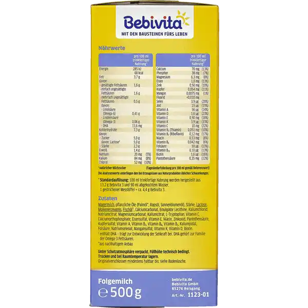 Folgemilch 3 ab dem 10. Monat