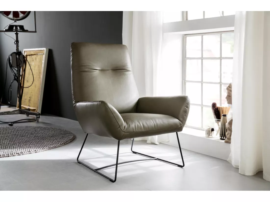 Fauteuil - Vert cuir - BISA