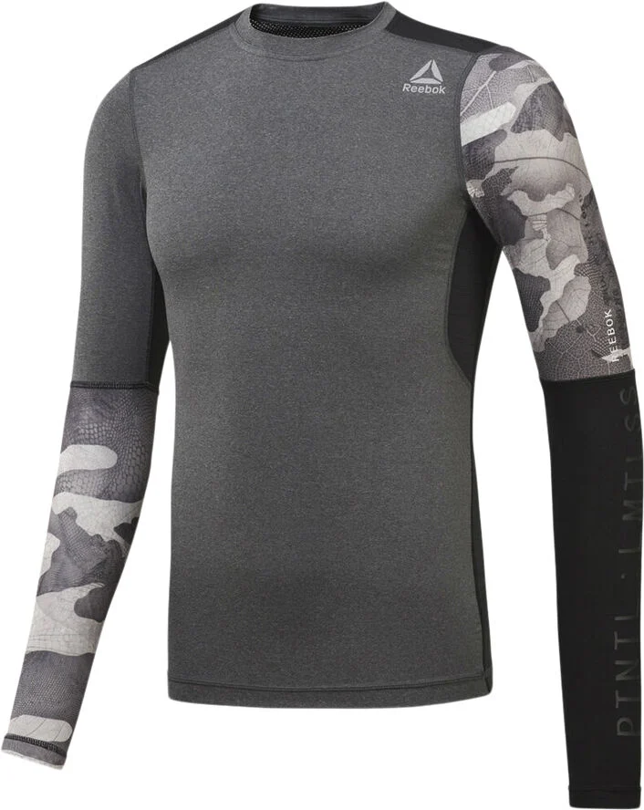 Reebok ACTIVCHILL Graphic Long Sleeve Compression T-shirt Grå
