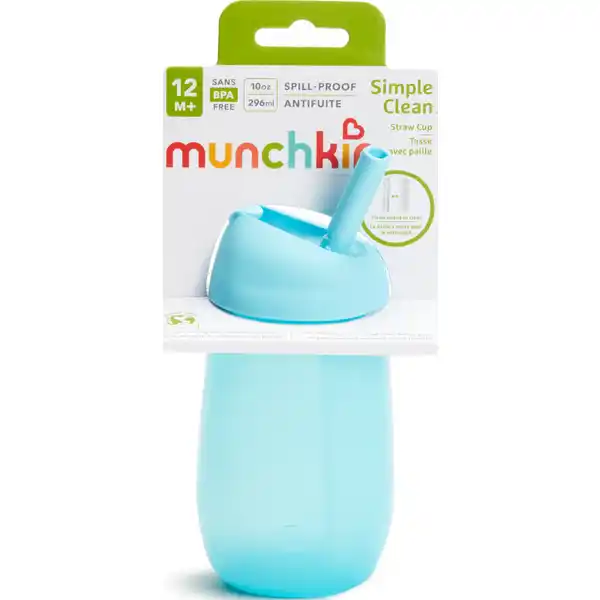 Trinkbecher mit Trinkhalm, blau 296 ml