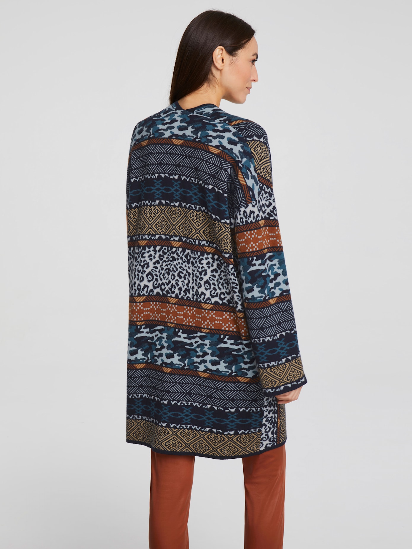 Veste longue en tricot 20% laine