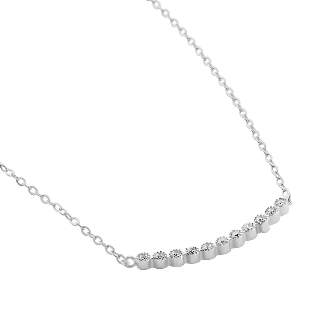 Collier Genoveva Argent Blanc Oxyde De Zirconium