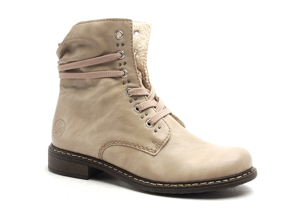 Rieker boots bottine plates femme 71218 beige