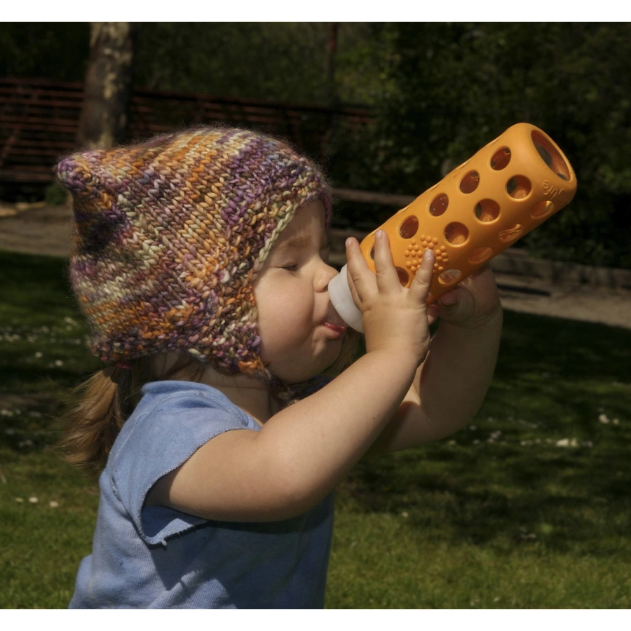 lifefactory Babyflasche aus Glas in papaya 250 ml