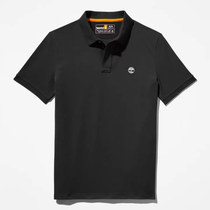 Polo en piqué Millers River pour homme en noir