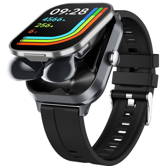 D8 Pro 2-i-1 Bluetooth-hovedtelefoner & Smart Watch Health Monitoring Stålrem