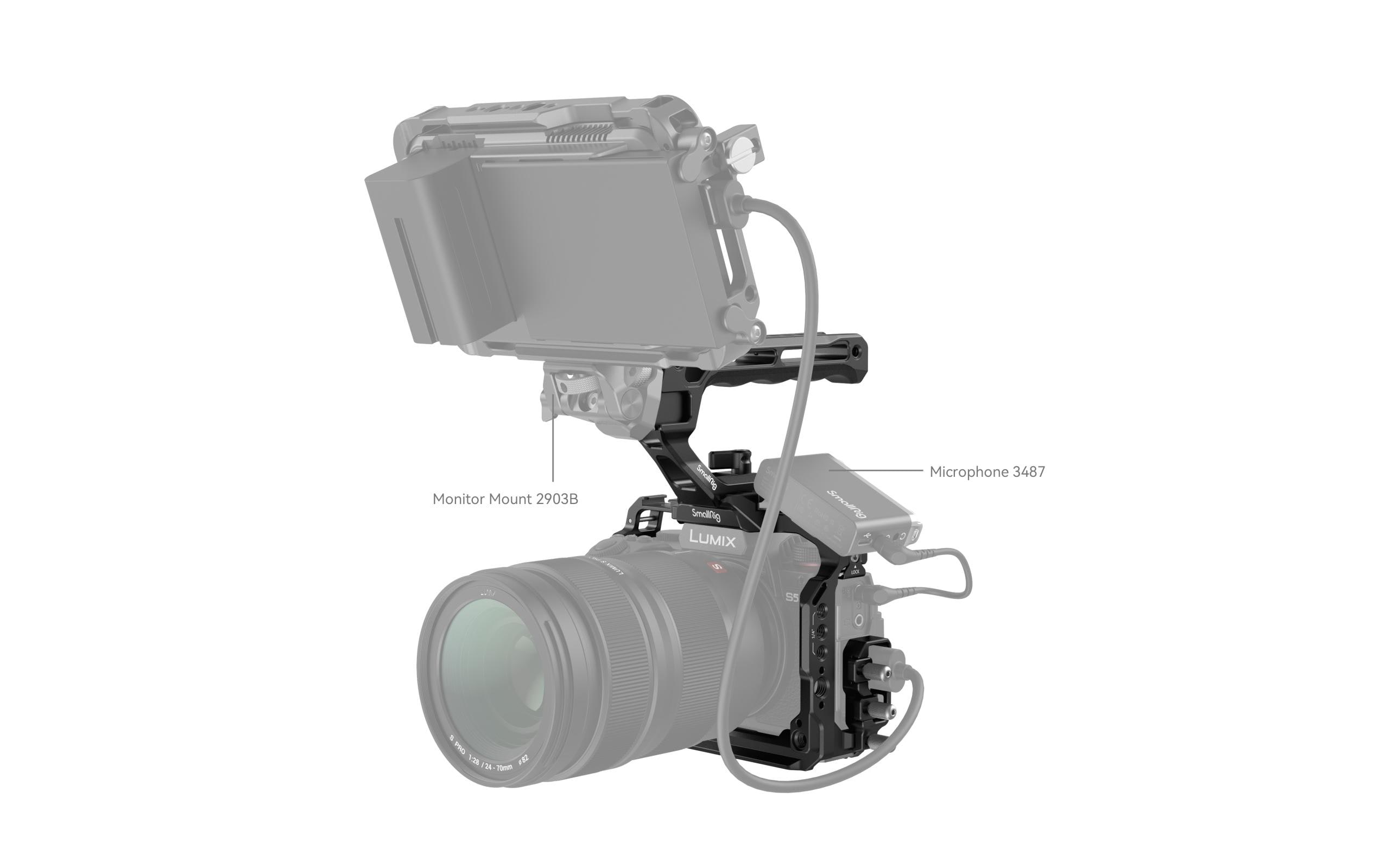 Cage Kit Panasonic LUMIX S5 II<br>Kamerakäfig mit Griff und Kabelklemme für Panasonic LUMIX S5II