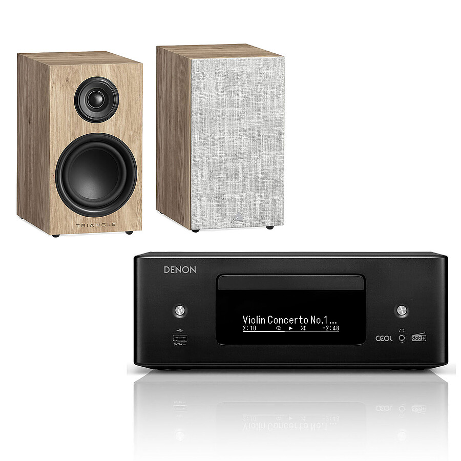 Denon RCD-N12DAB Noir + Triangle Elara LN01 Chêne Clair