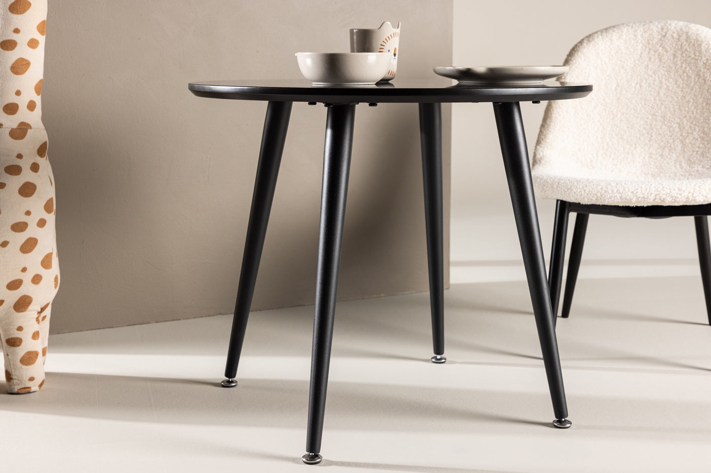 FjÃ´rd - Kindertafel Zwart Ã60cm - MDF - Plaza