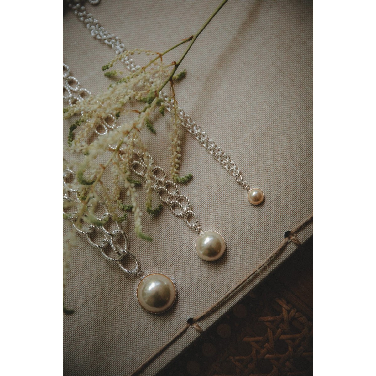 maxi collier perle plaqué argent - NÉLYA