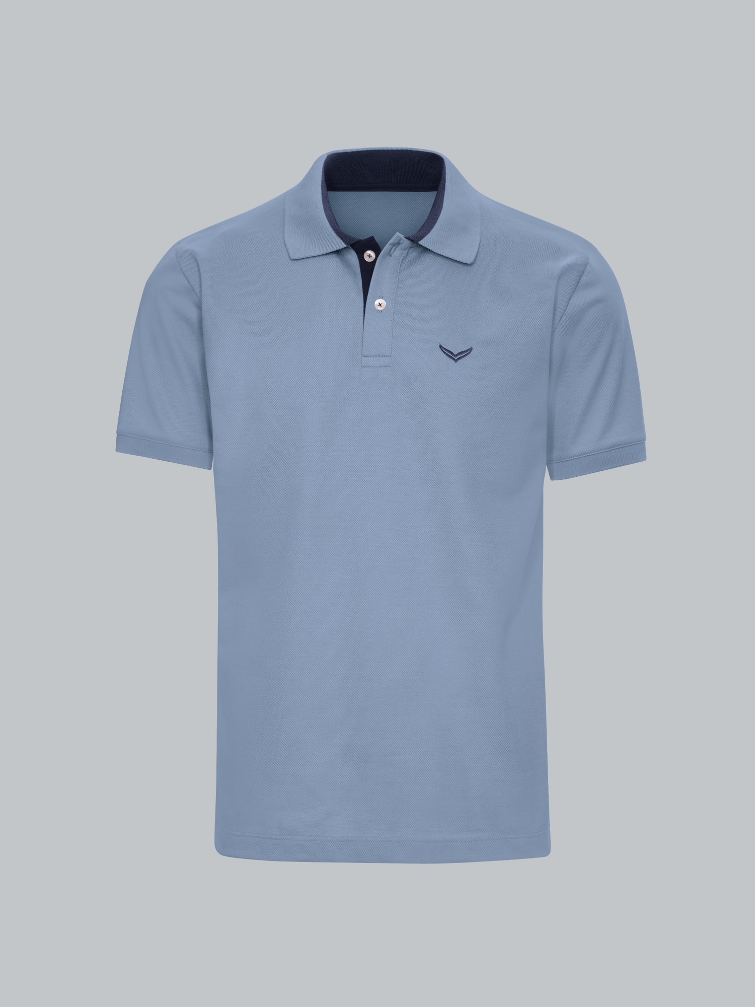 Poloshirt mit Kontrastelementen Pearl-blue