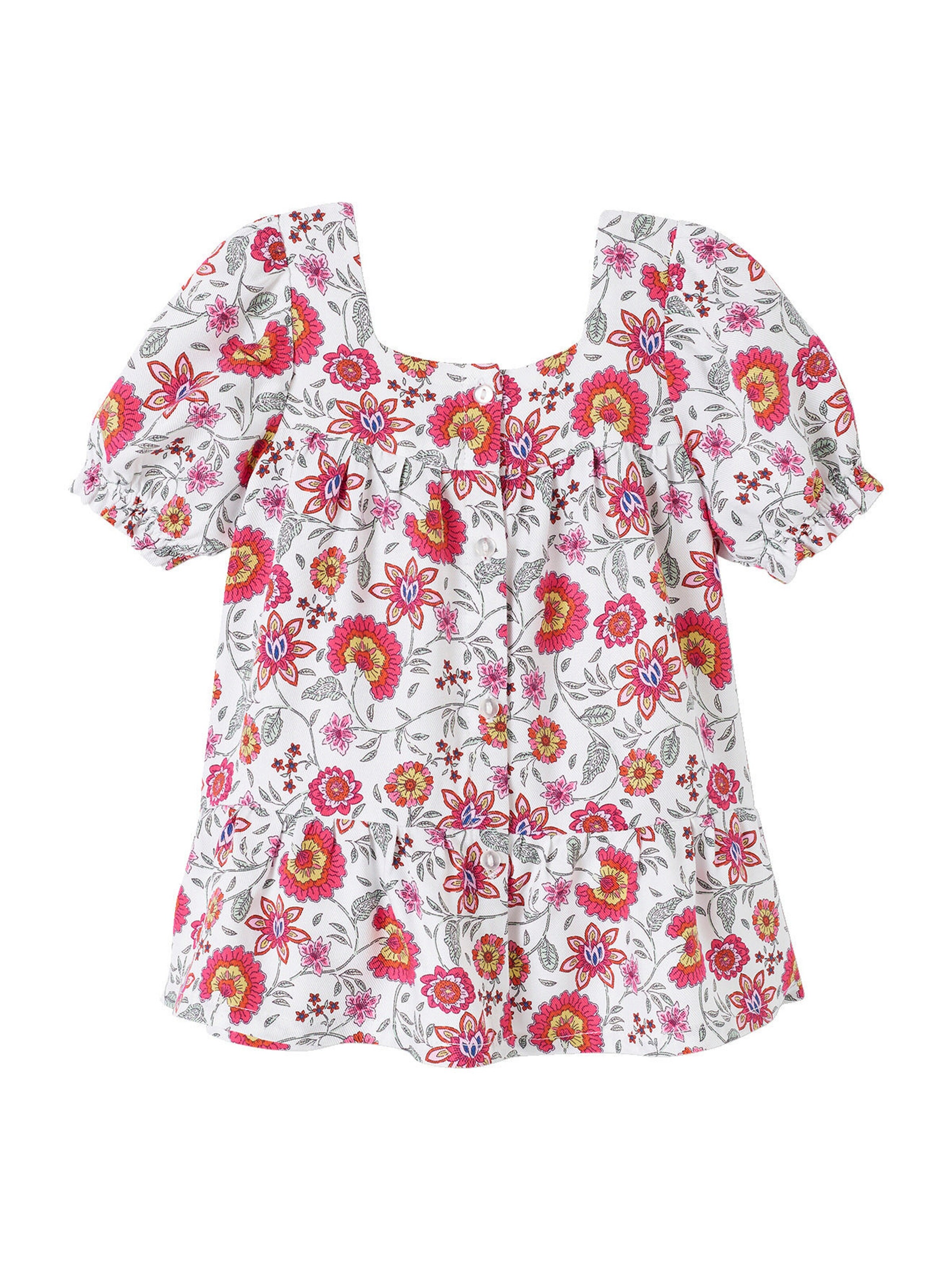 Vertbaudet Baby Kleid mit Blumen wollweiß