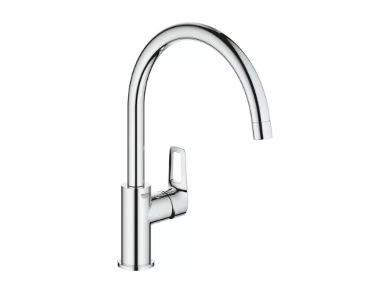 Evier 116 x 51 cm VILLEROY ET BOCH Architectura 8 Blanc + Robinet cuisine GROHE Bauloop