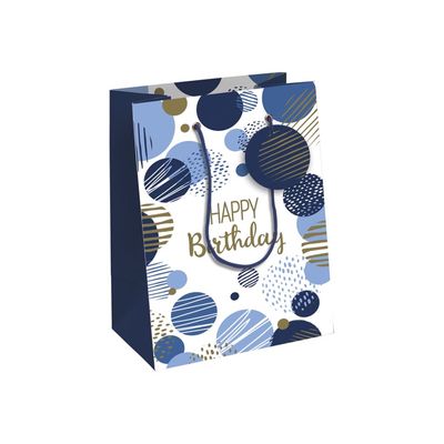 Clairefontaine Excellia - Sac cadeau - 21,5 x 10,2 x 25,3 cm - joyeux anniversaire - bleu