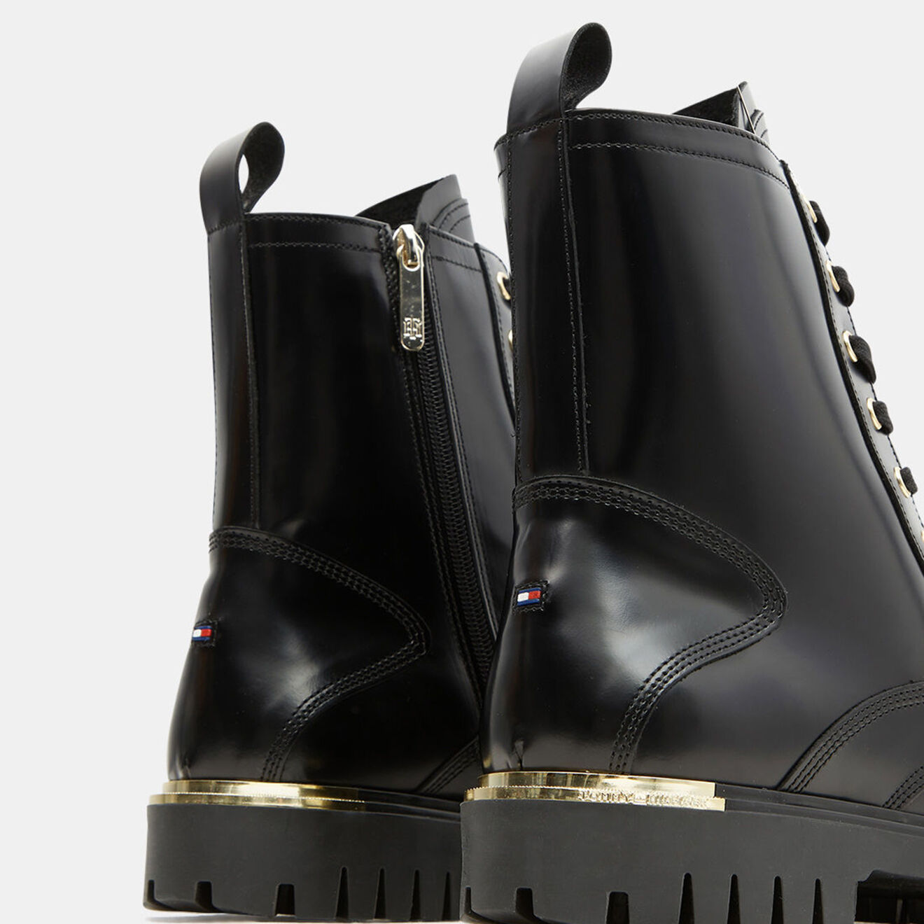 Tommy Hilfiger Boots en Cuir crantées noires
