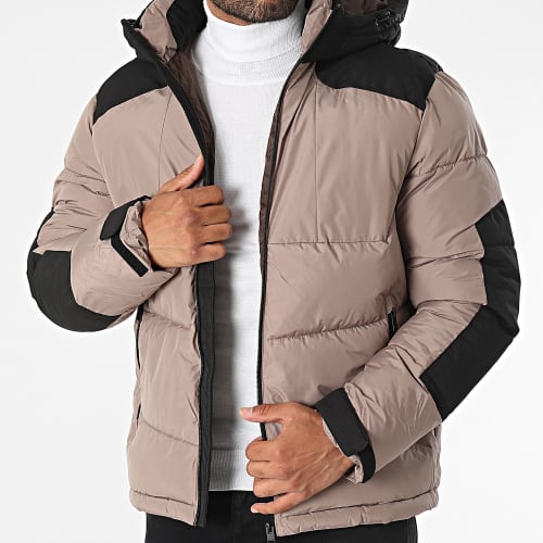 Doudoune Capuche Cootis Beige Noir