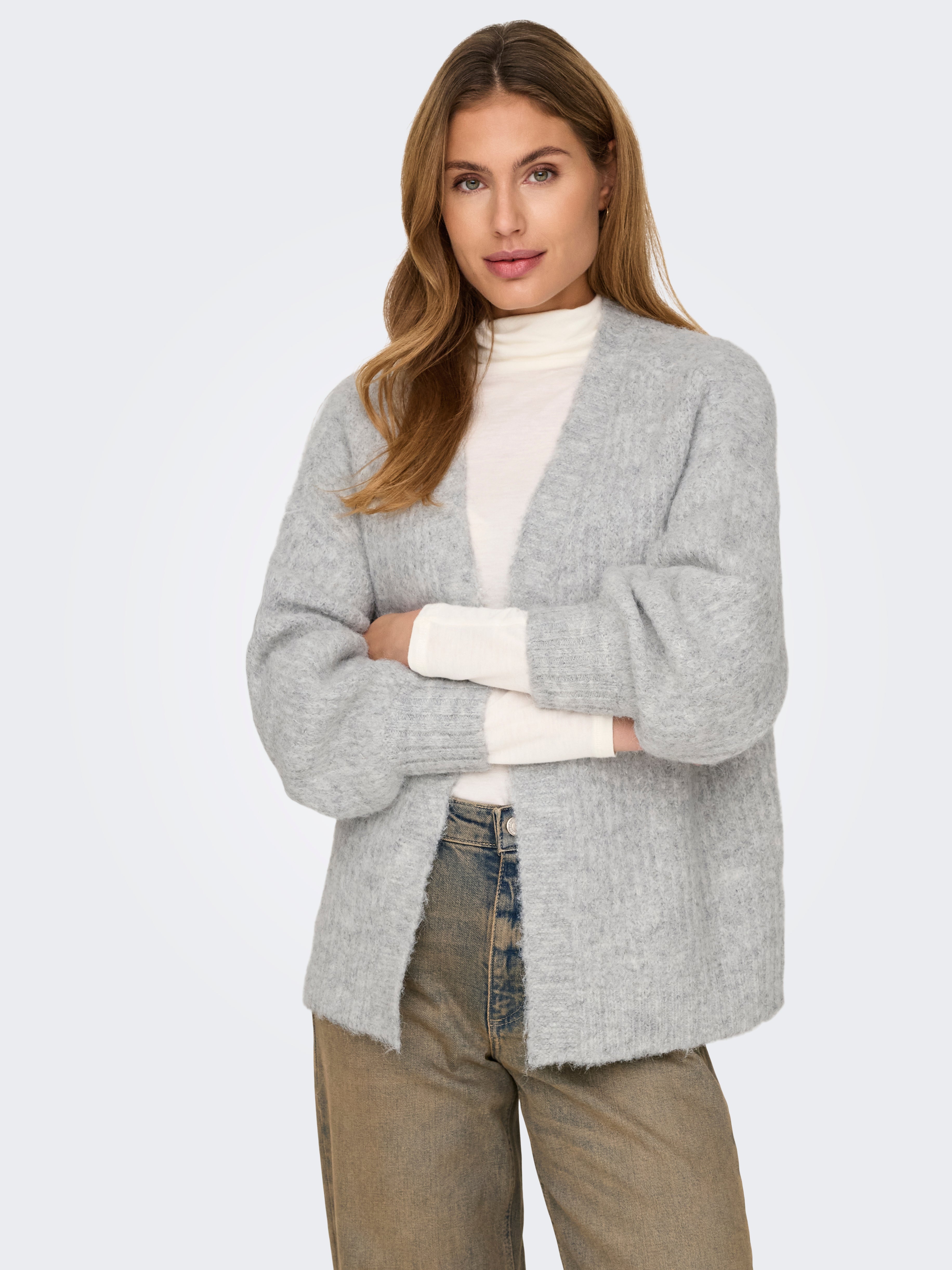 ONLMAGGIE Strickjacke Light Grey Melange