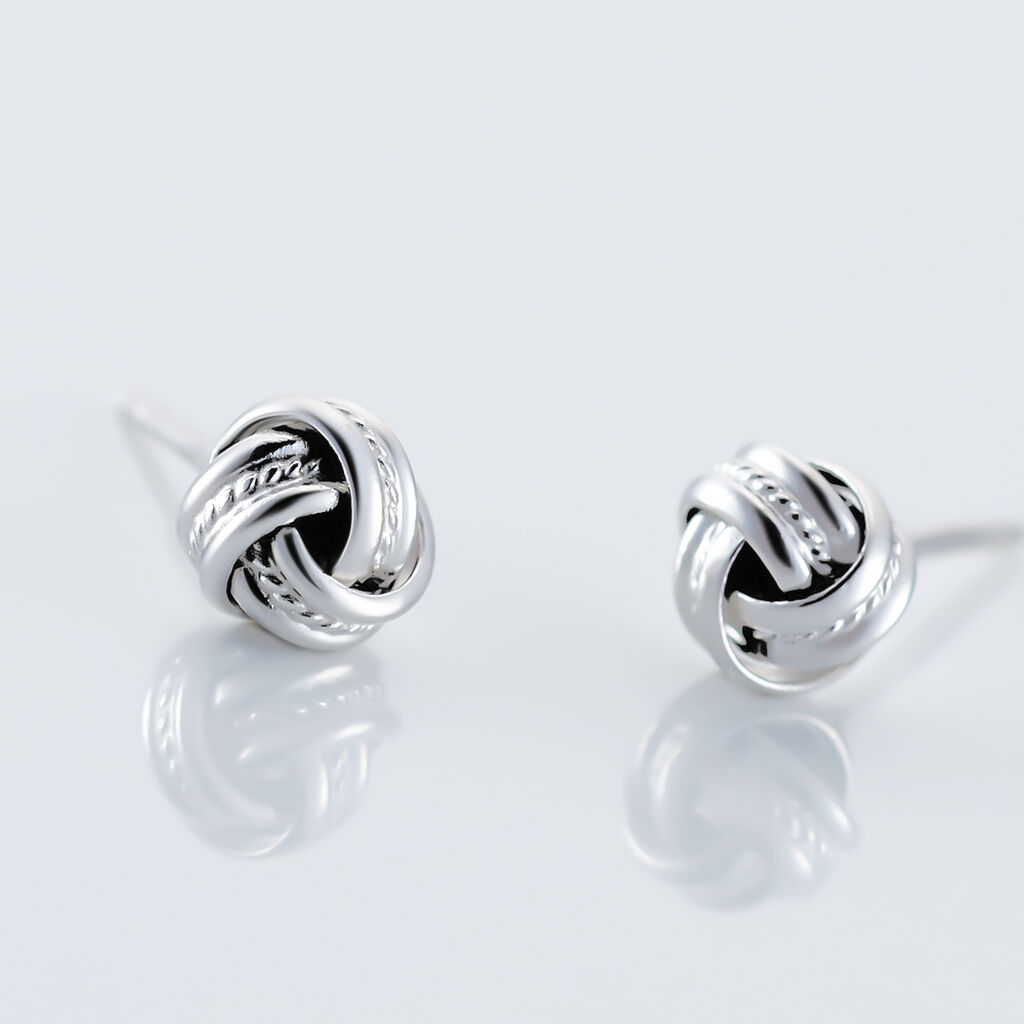 Boucles D'oreilles Puces Iloa Argent Blanc