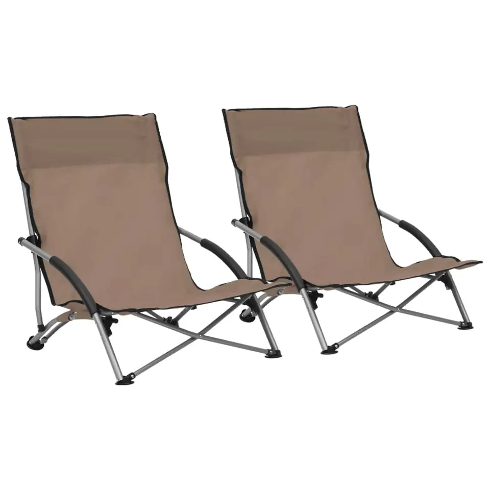 vidaXL - Campingstoel - Taupe - Stof - 2 stuks