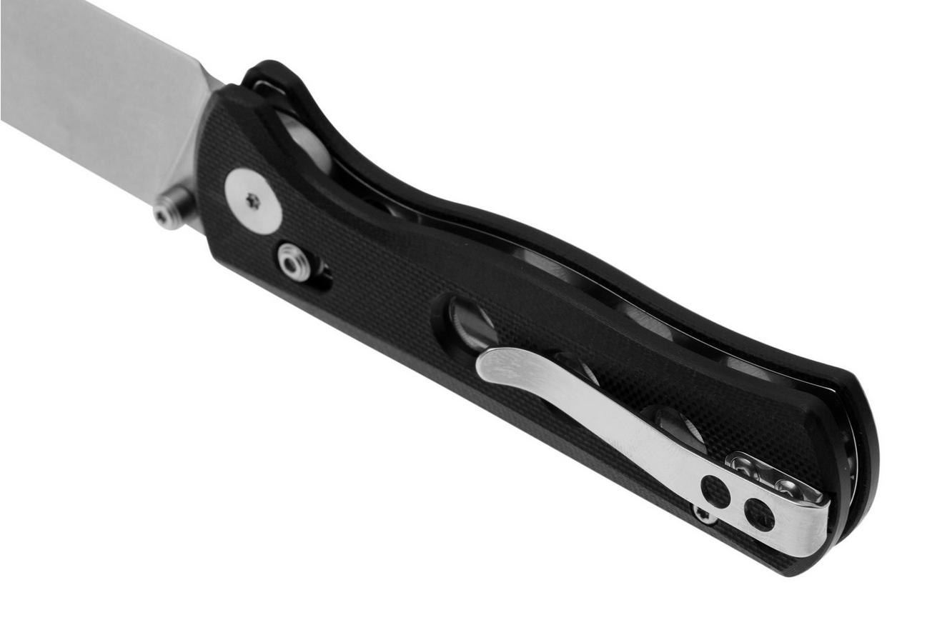 QSP Knife Canary Glyde 150GL-A1 Stonewashed 14C28N, Black G10, zakmes