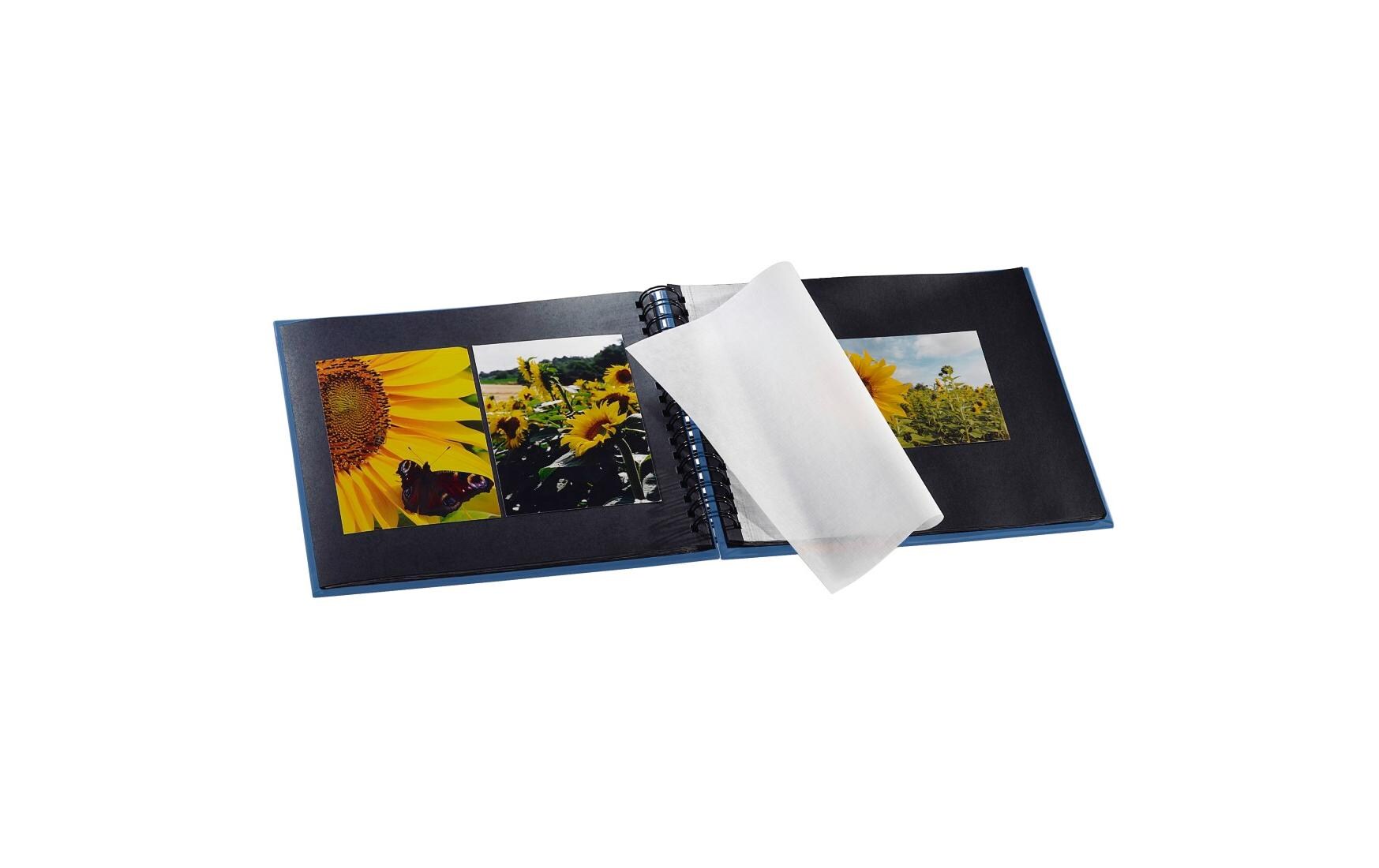 Fotoalbum Fine Art 28 x 24 cm Dunkelblau, 50 schwarze SeitenPlatzsparendes Album