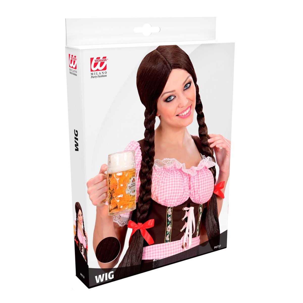 Oktoberfest Pruik Bruin Vlechten