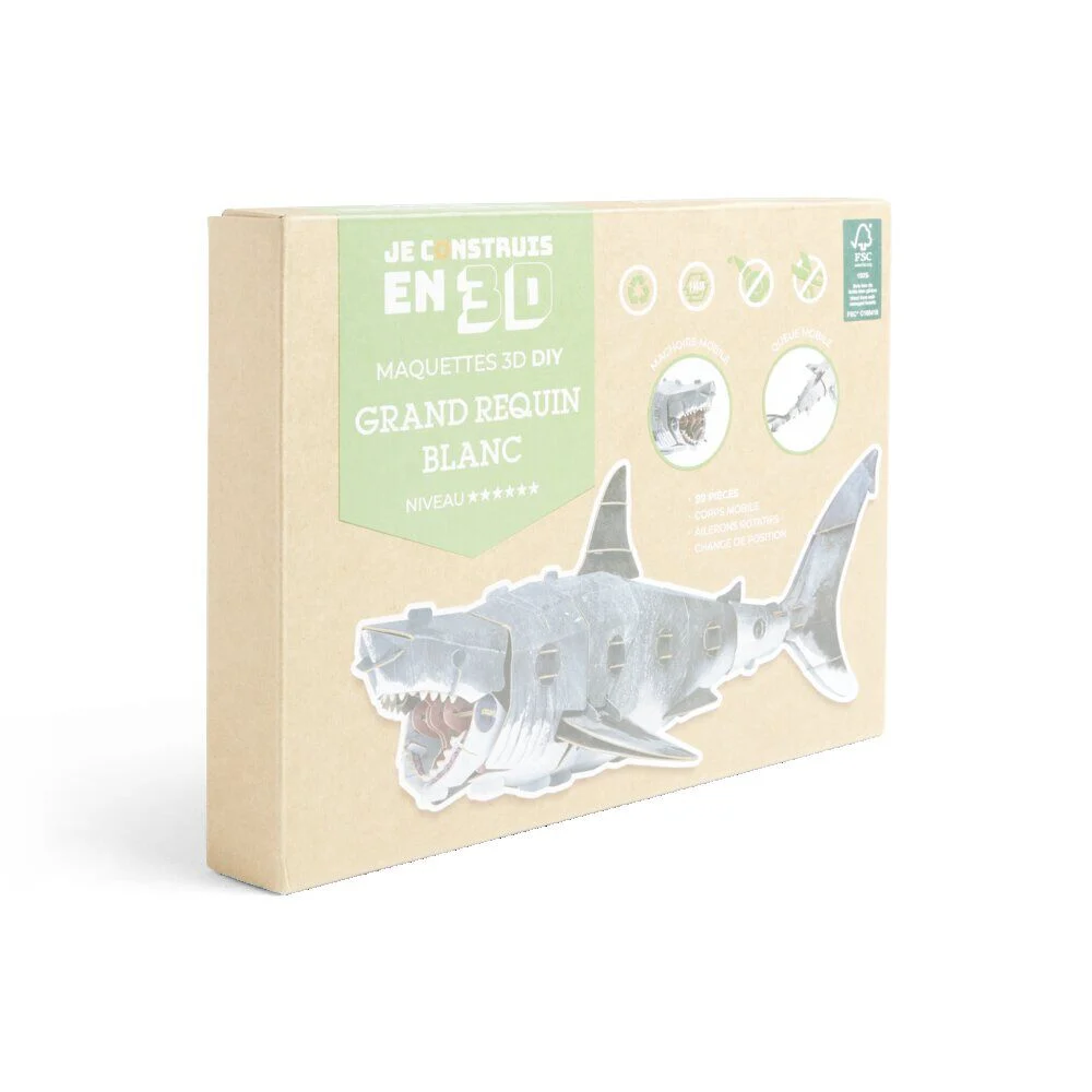 Maquette 3D requin enfant 99 pièces 44x25xH16cm