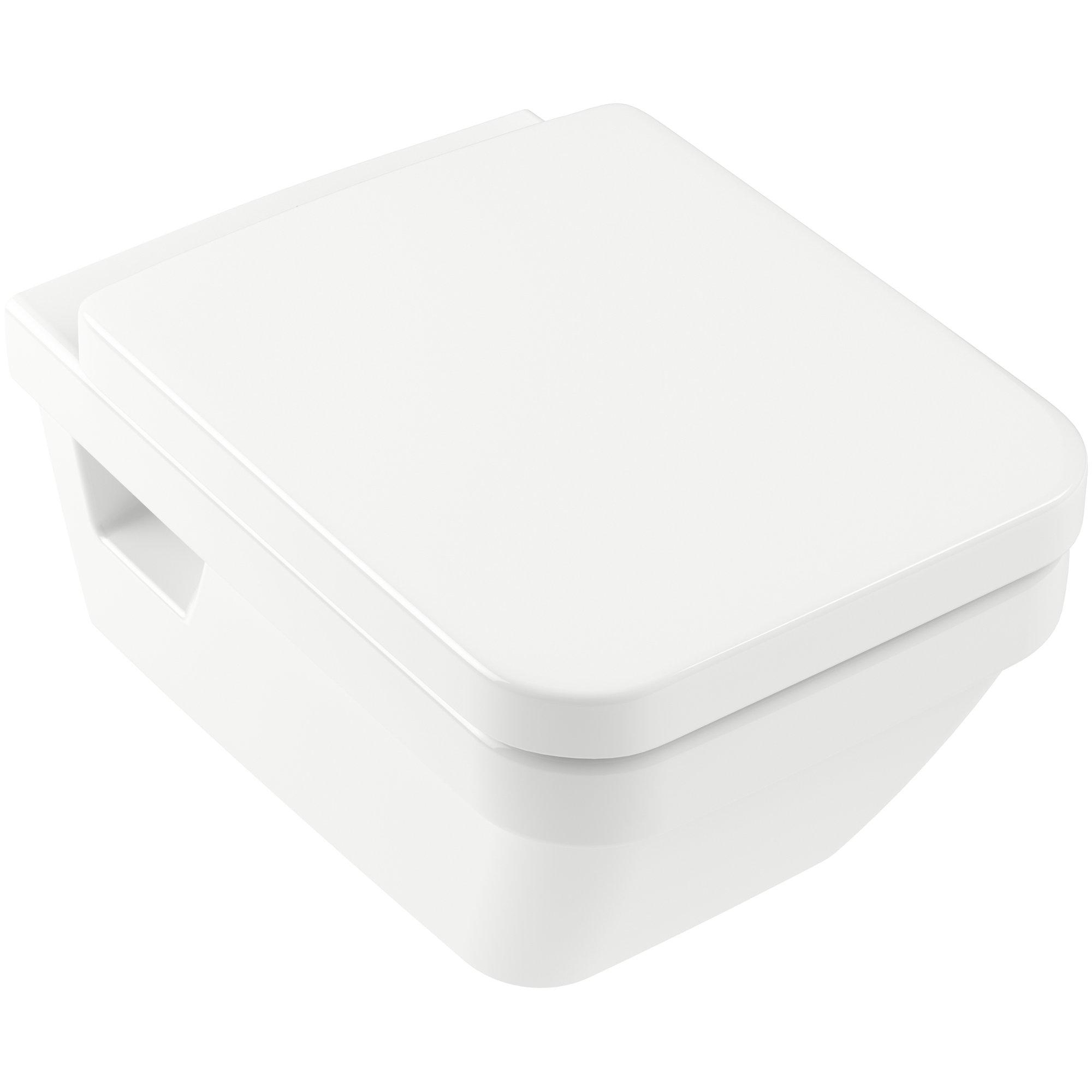 Villeroy & Boch Architectura randloos toilet CeramicPlus rechthoekig met softclose zitting wit glans