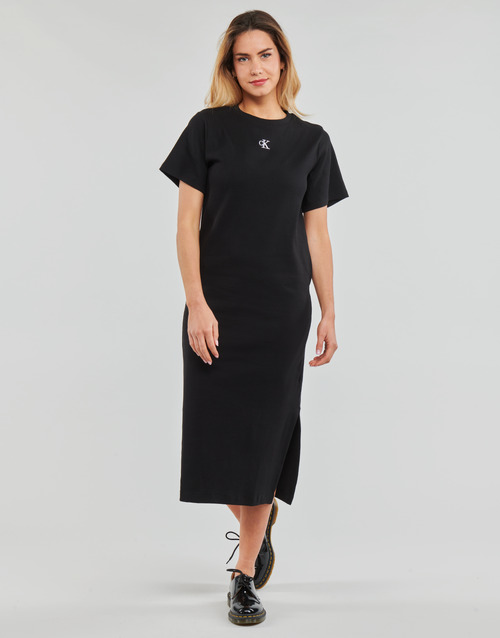 Calvin Klein Jeans - CK RIB LONG T-SHIRT DRESS Negro