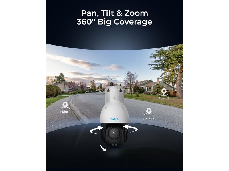 Reolink Netzwerkkamera P850 360° / PoE / 16x Zoom Wetterfeste 360 Grad PoE High Speed Dome Security IP Überwachungskamera