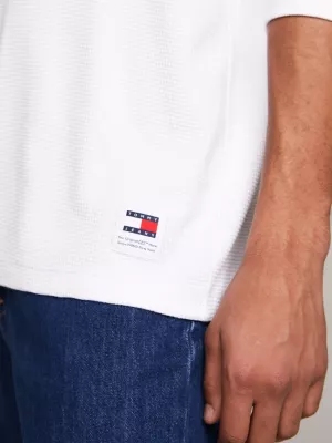 Camiseta de manga comprida com textura waffle