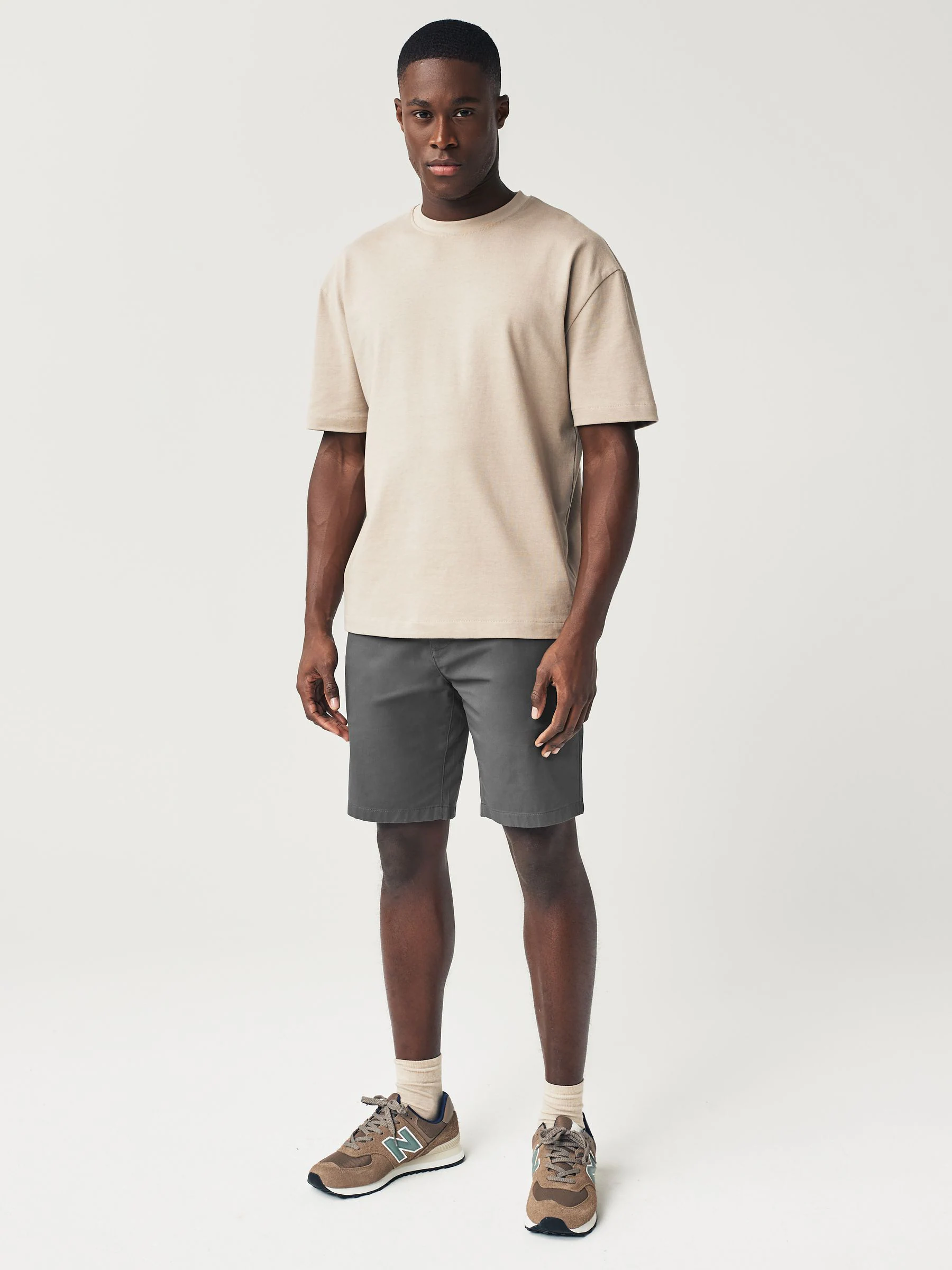 Marineblauw/antraciet - Slim Fit - Set van 2 chinoshorts met stretch