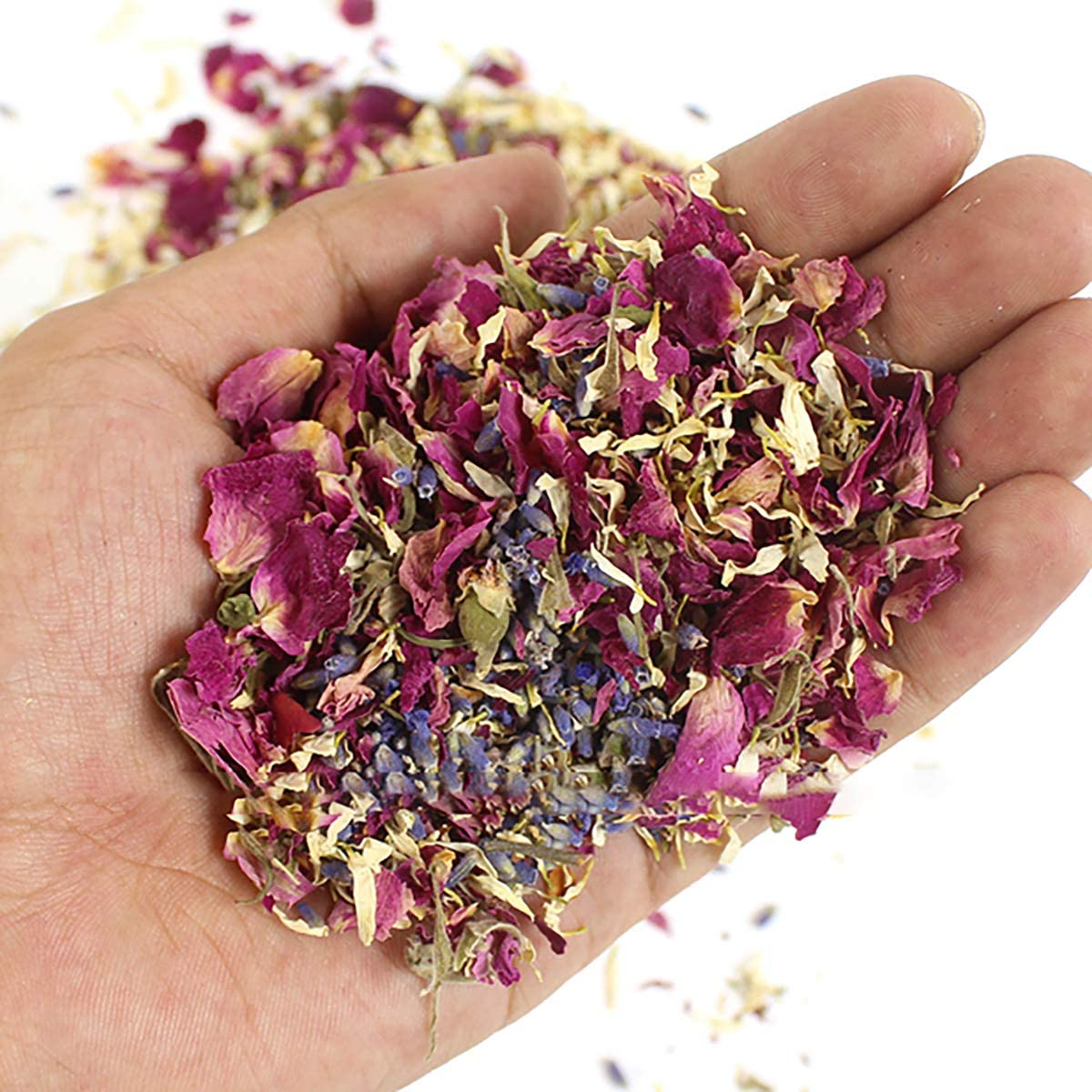 (10g) Hochzeits Konfetti Party Dekoration Getrocknete Blütenblätter Streukonfetti Tischdekoration - Rosa / Weiss