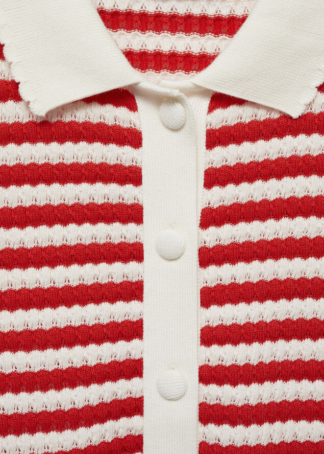 MANGO Combined knitted T-shirt Bright red