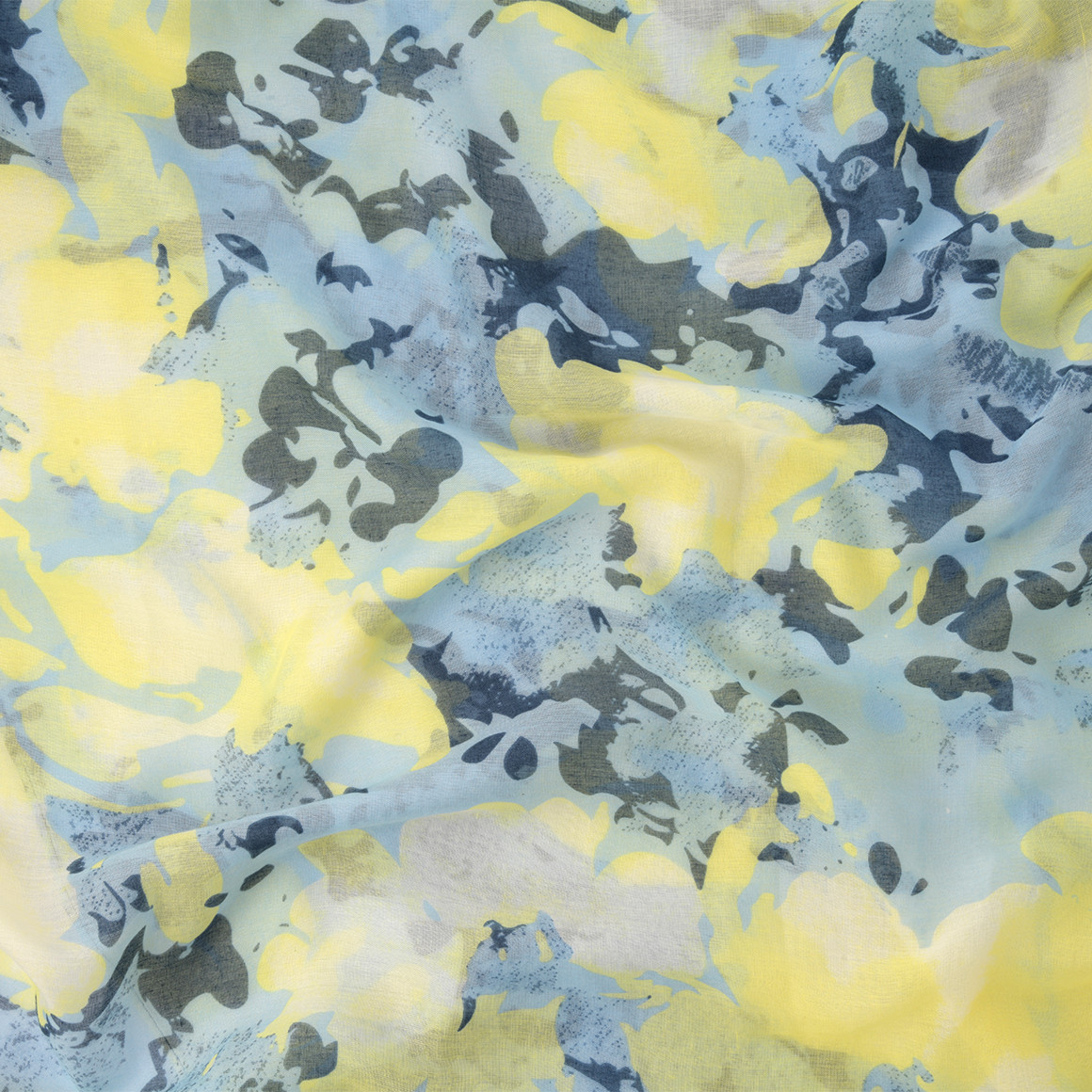 Gina Damen Tuch mit floralem Muster hellblau / hellgelb / dunkelblau
