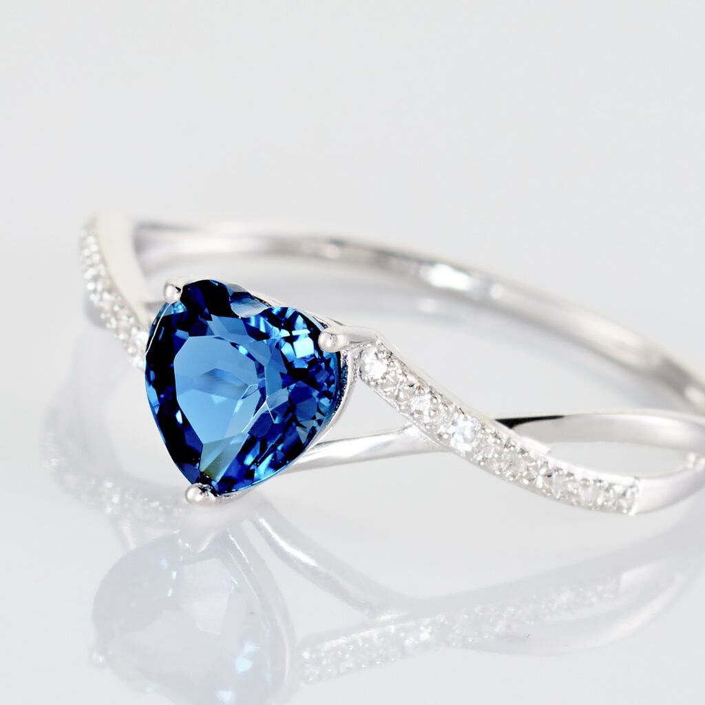 Bague Clothilde Or Blanc Topaze Et Oxyde De Zirconium