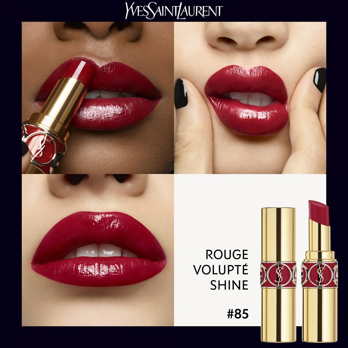 YVES SAINT LAURENT Rouge Volupté Shine Oil-In-Stick Rouge à Lèvres alliant Couleur, Soin et Brillance Longue Tenue