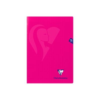 Clairefontaine Mimesys - Cahier polypro A4 (21x29,7 cm) - 96 pages - grands carreaux (Seyes) - rose