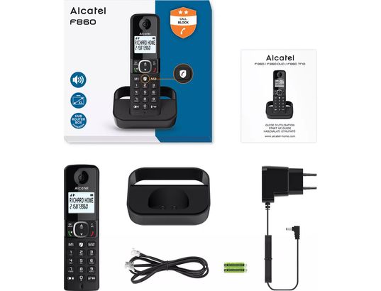 ALCATEL - Téléphone sans fil F860 Noir