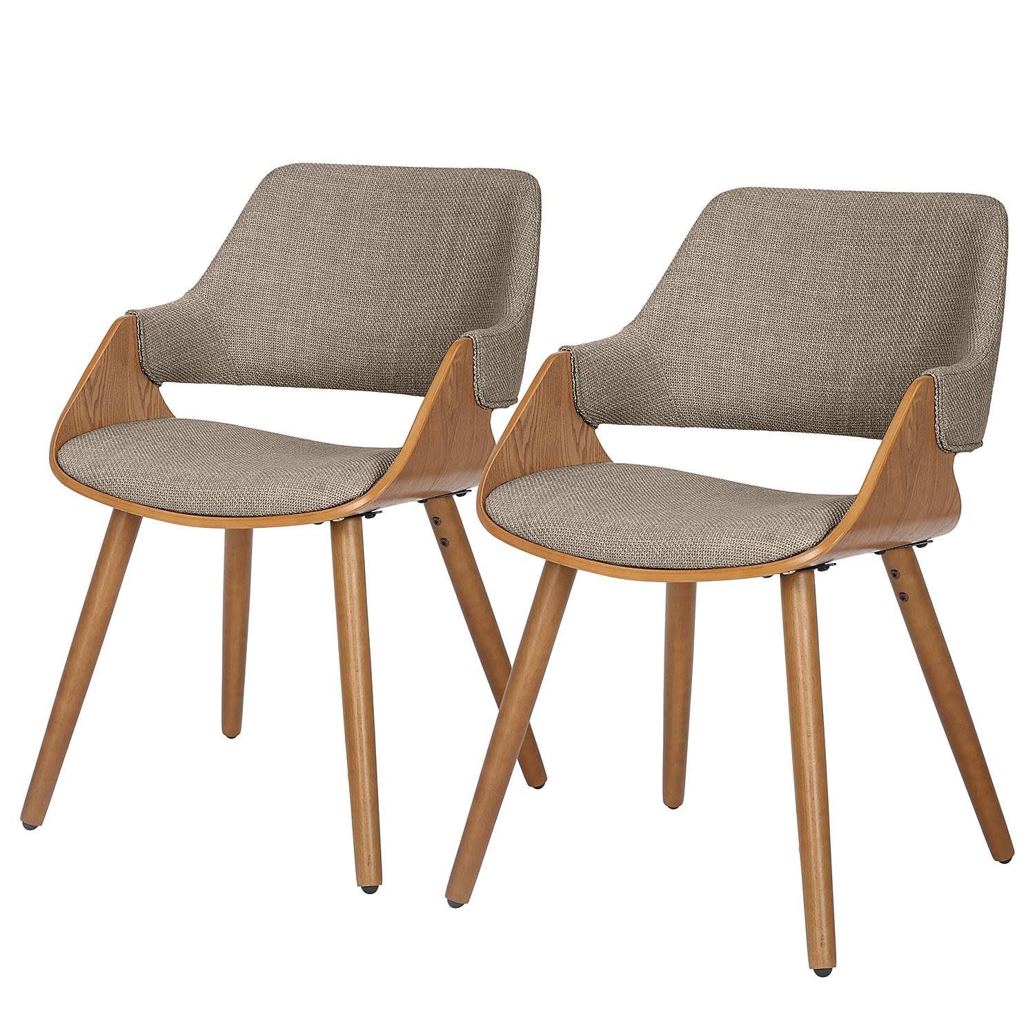 loftscape kollected Polsterstuhl Riffles 2er-Set 51 x 80 x 57cm Grau