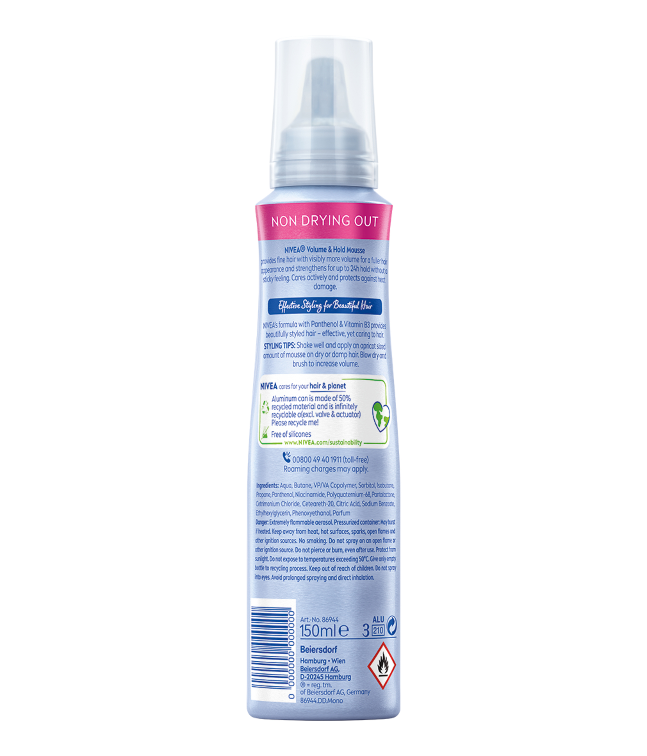 Nivea Schaumfestiger Schaum Volumen Pflege Aeros Spr 150 ml