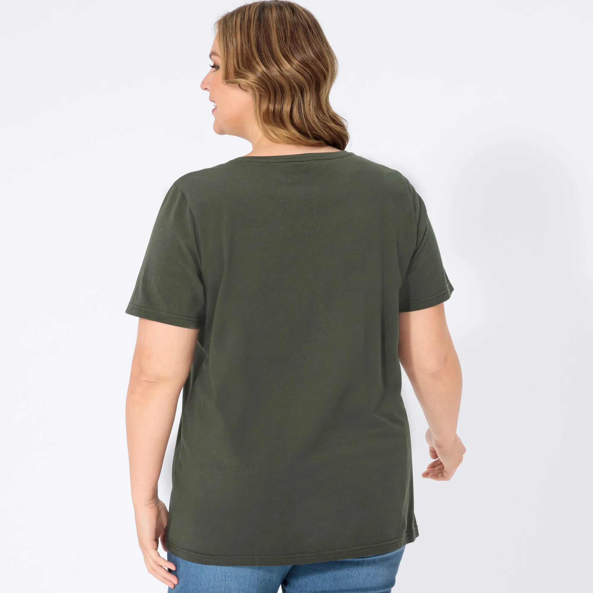 Damen-T-Shirt mit Frontaufdruck, große Größen