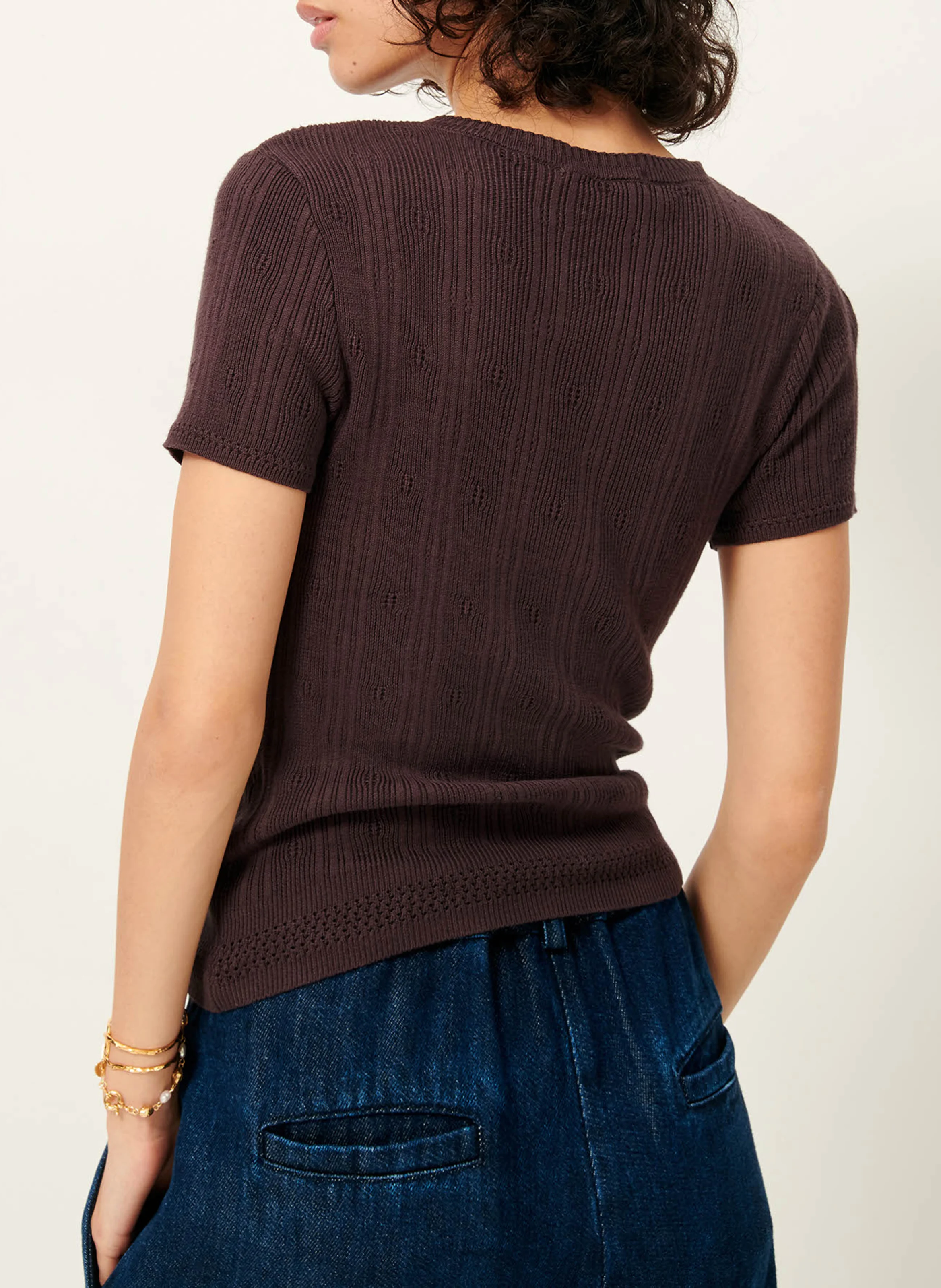 SHANTI - Pull col rond ajusté | Violet