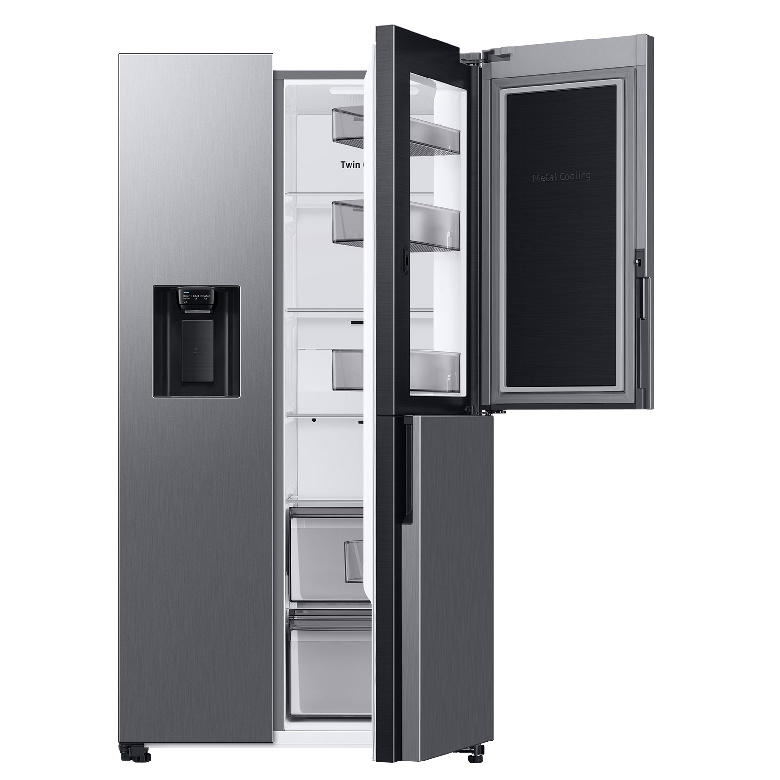 SAMSUNG Side-by-Side Kühl-Gefrierkombination RH68B8520S9/EG - Edelstahl - F